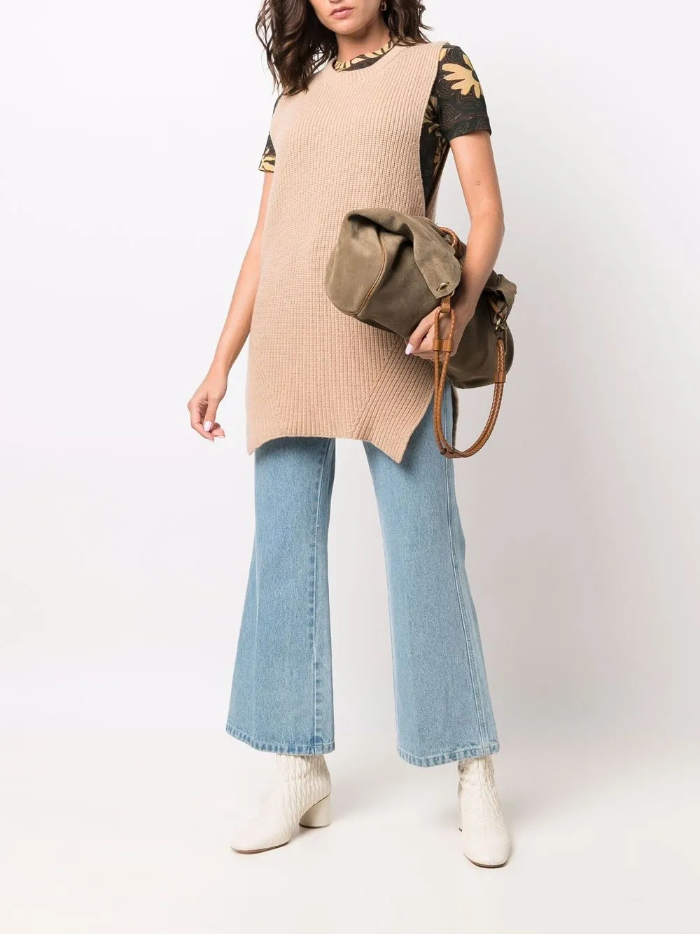 Oversized Ribbed-Knit Vest