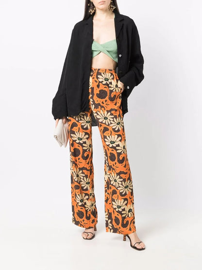 Floral Wide-Leg Trousers