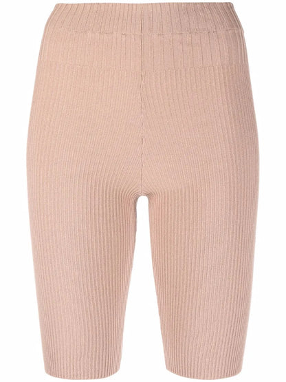 Ribbed-Knit Cycling Shorts