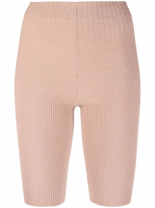 Ribbed-Knit Cycling Shorts