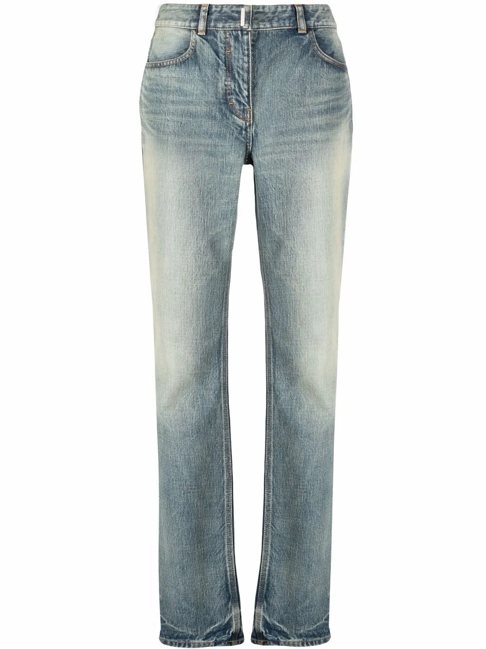 Stonewashed Straight-Leg Jeans