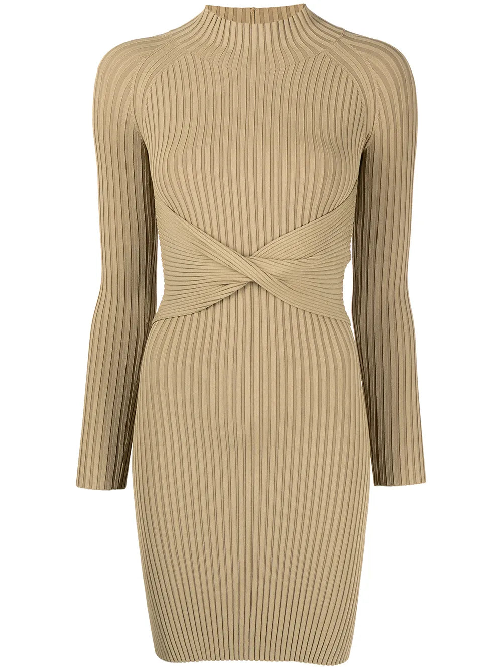 Twist-Detail Ribbed-Knit Minidress