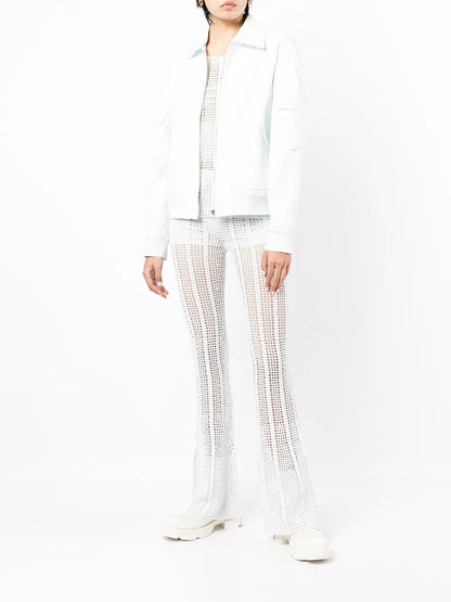 Zip-Up Fitted Bomber Jacket