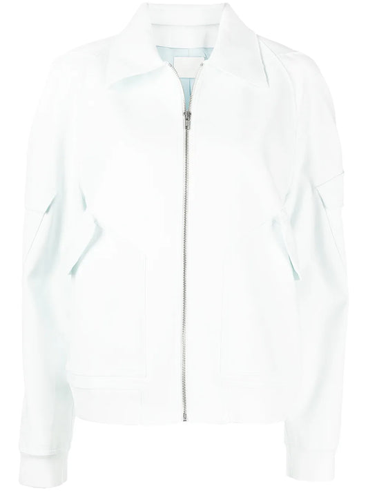 Zip-Up Fitted Bomber Jacket