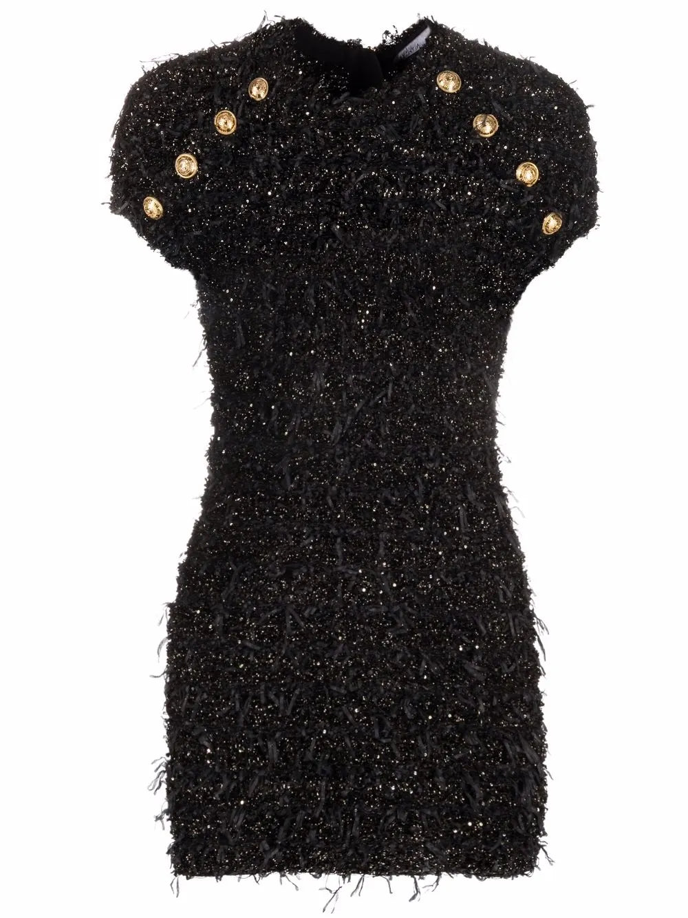 Sequin-Embellished Tweed Mini Dress