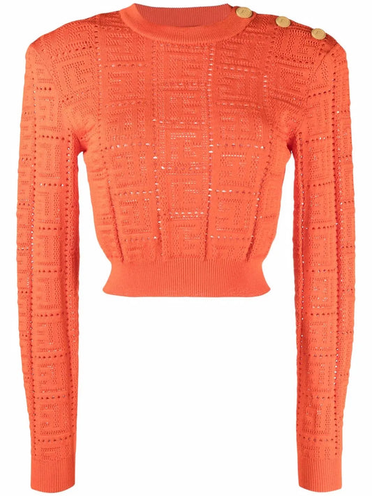 Maxi Monogram Cropped Jumper
