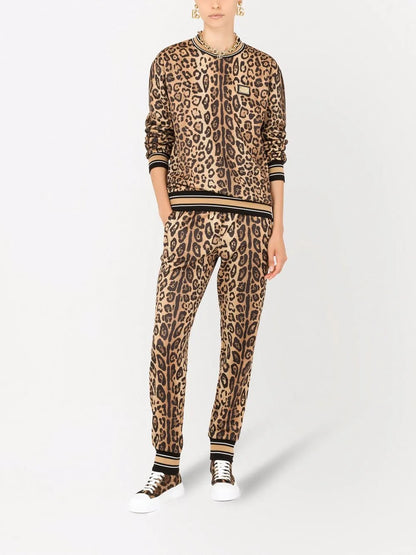 Leopard-Print Track Pants