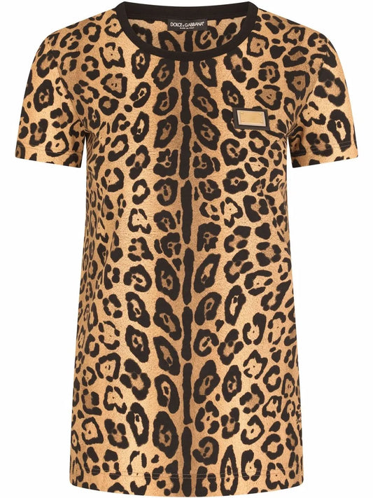 Leopard-Print Short-Sleeve T-Shirt