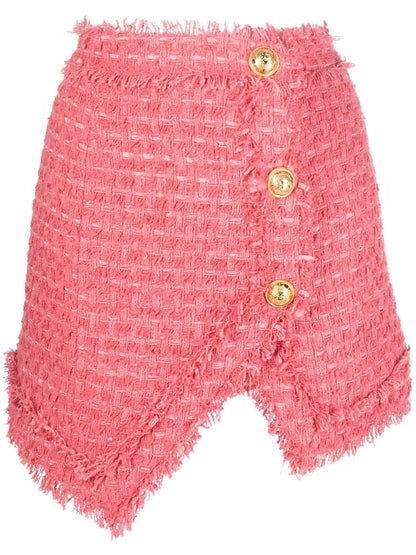 Textured-Tweed Mini Skirt