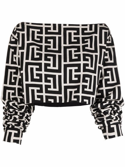 Monogram Print Blouse