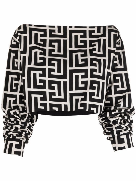 Monogram Print Blouse