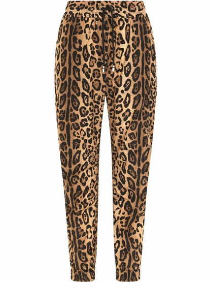 Leopard-Print Track Pants
