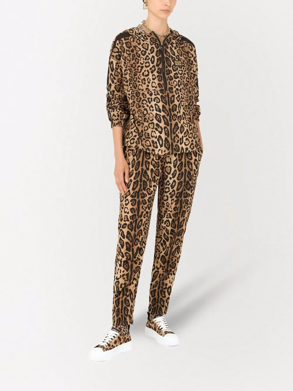 Leopard-Print Track Pants