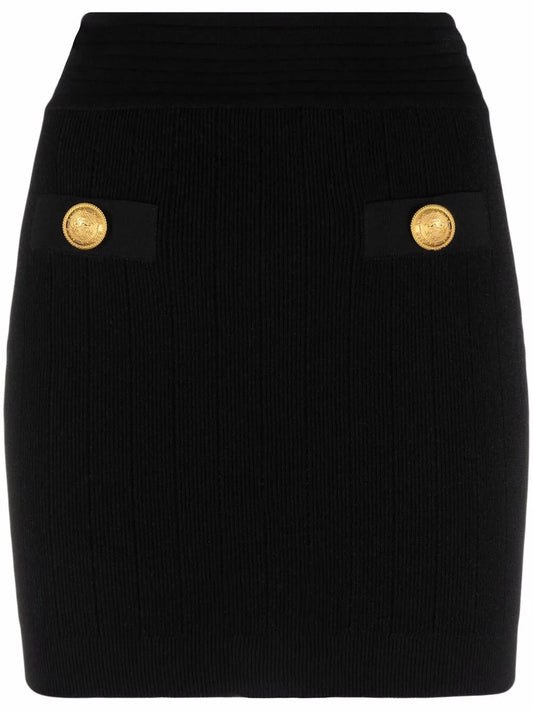 Decorative Button Mini Skirt
