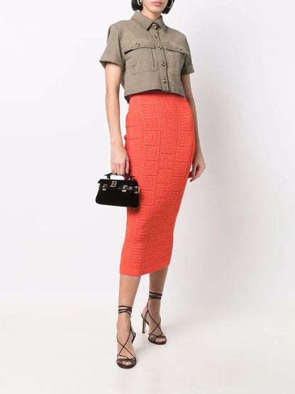 Perforated Monogram Skirt