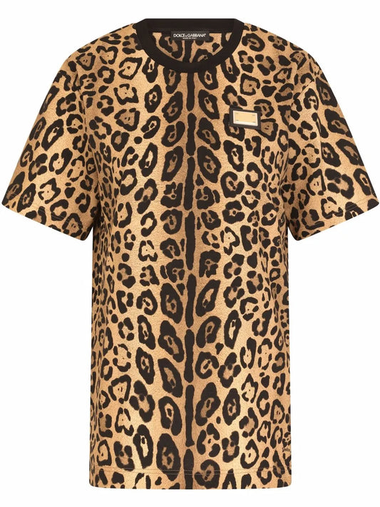 Leopard-Print Short-Sleeve T-Shirt