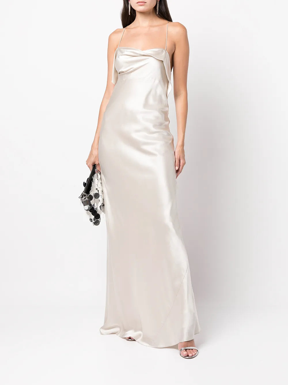 Silk Cowl Neck Gown