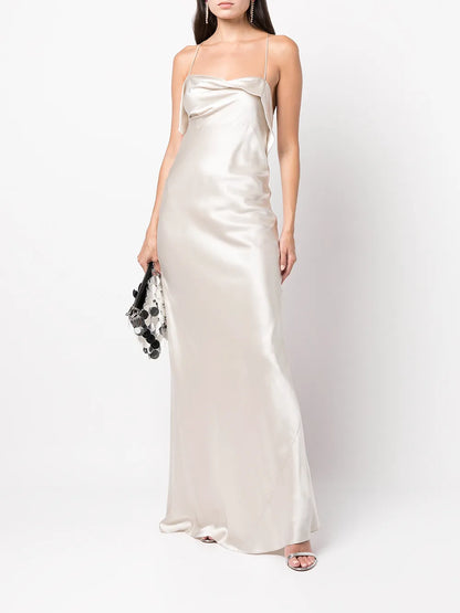 Silk Cowl Neck Gown