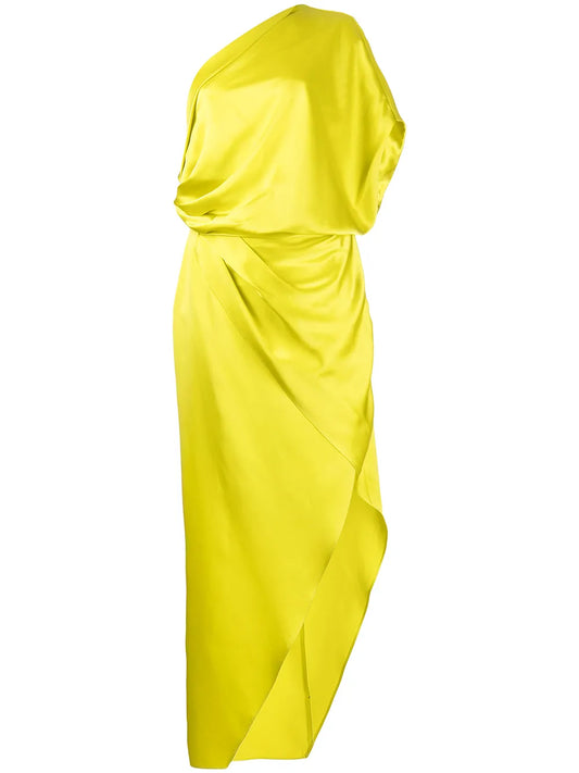 Draped Silk Midi Dress
