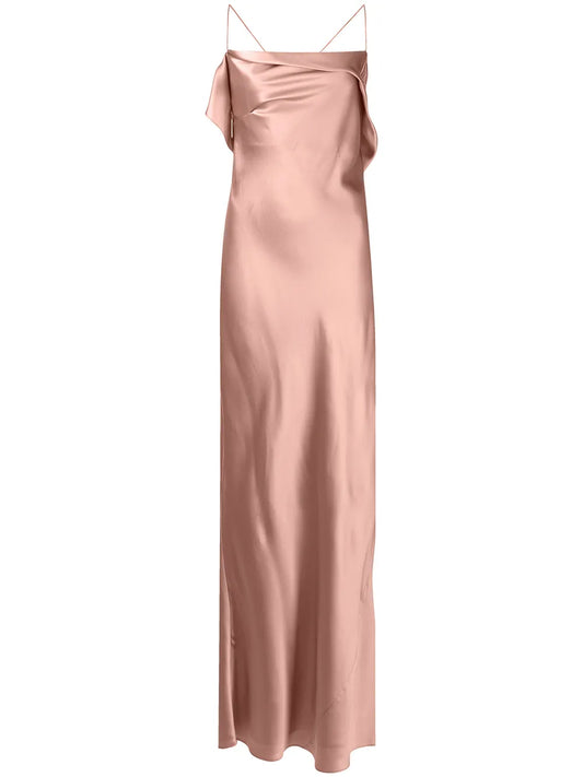 Silk Cowl Neck Gown