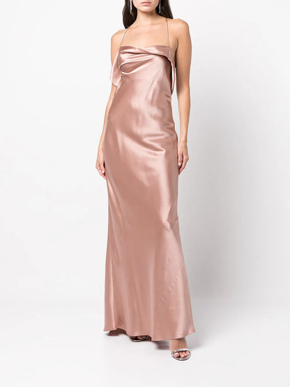 Silk Cowl Neck Gown