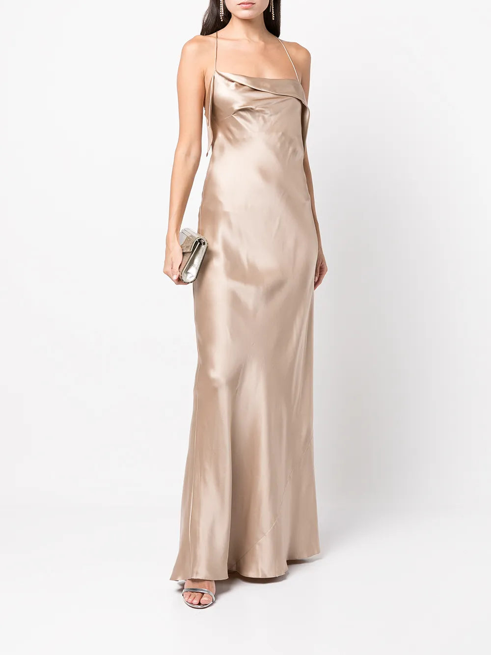 Silk Cowl Neck Gown