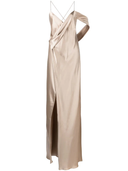 Silk Cowl Back Gown