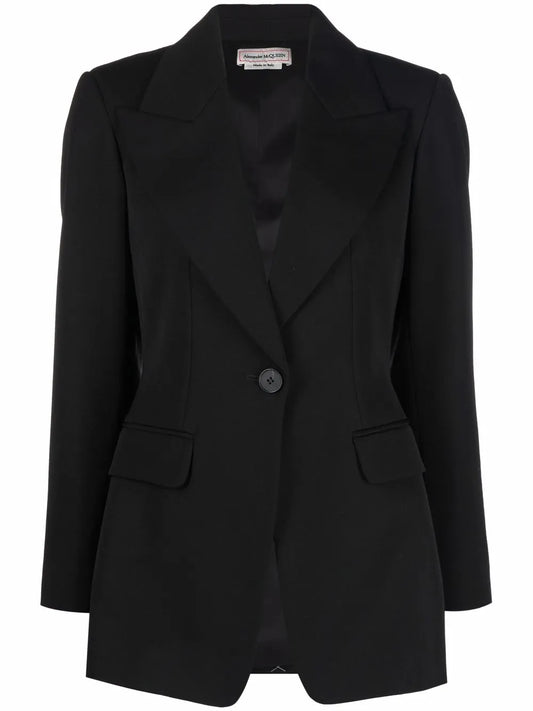 Rear-Tie Single-Breasted Blazer