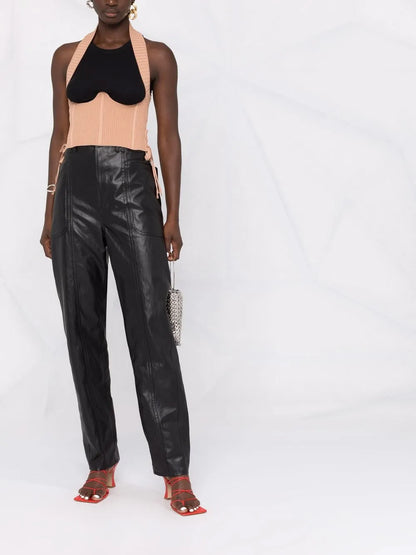 Ribbed-Knit Corset Top