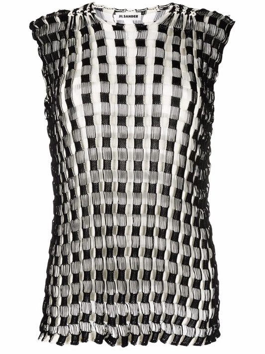 Woven-Design Jumper