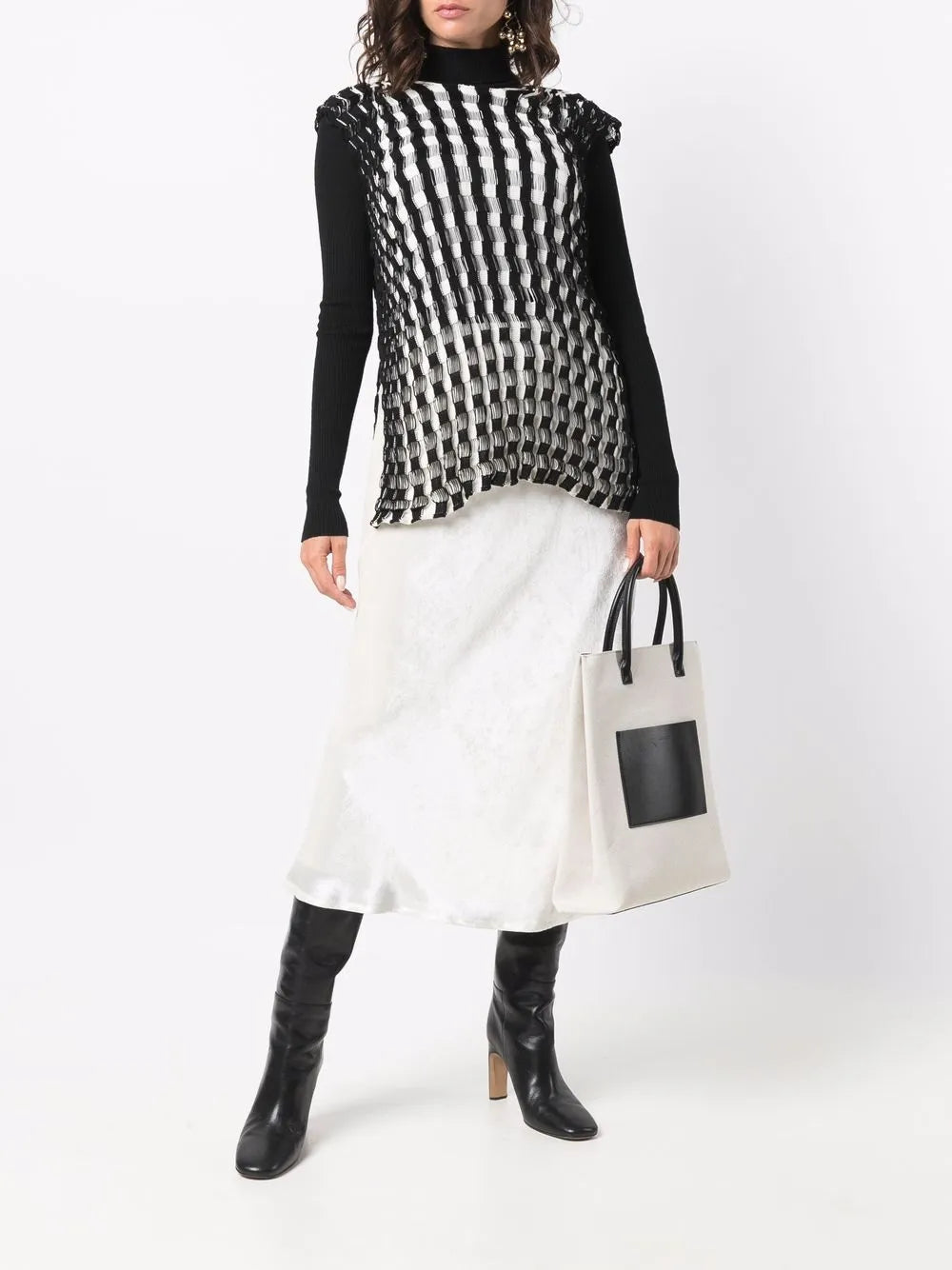 Woven-Design Jumper