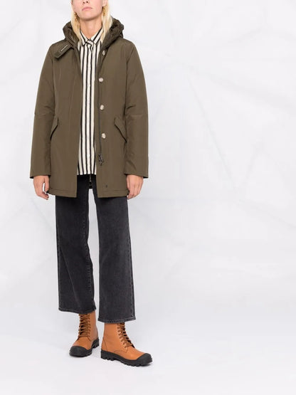 Hooded Cotton-Blend Parka Coat