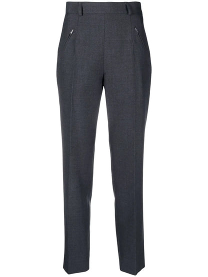 High-Waisted Slim-Fit Trousers