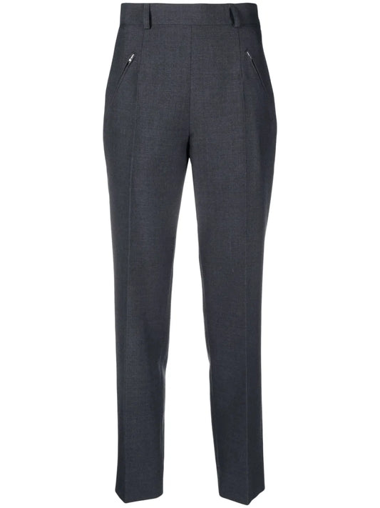 High-Waisted Slim-Fit Trousers