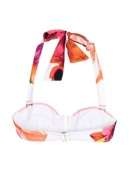 Floral-Print Bikini Top
