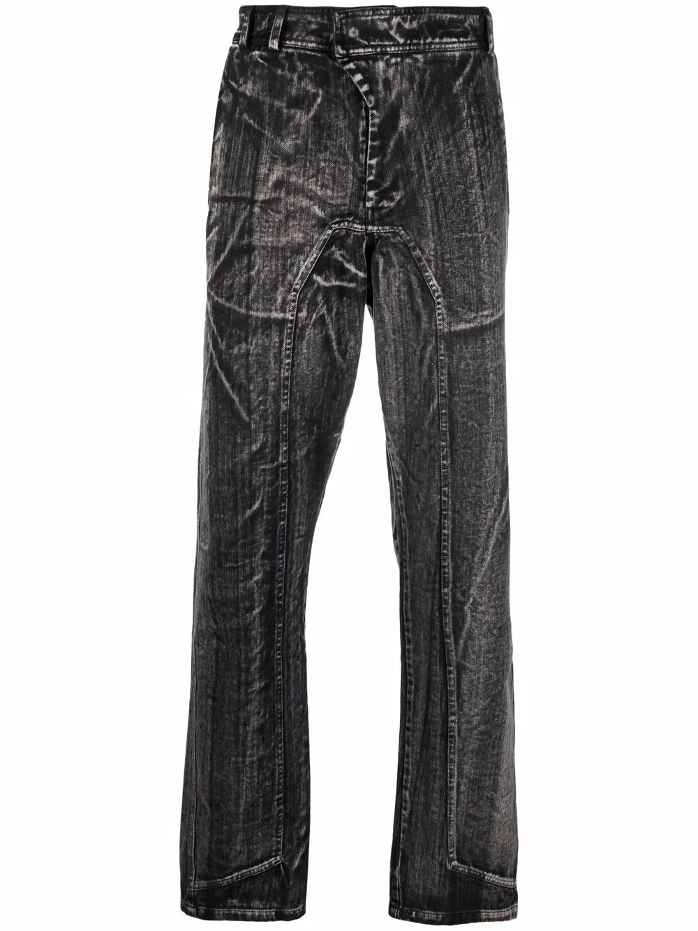 Acid Wash Straight Trousers