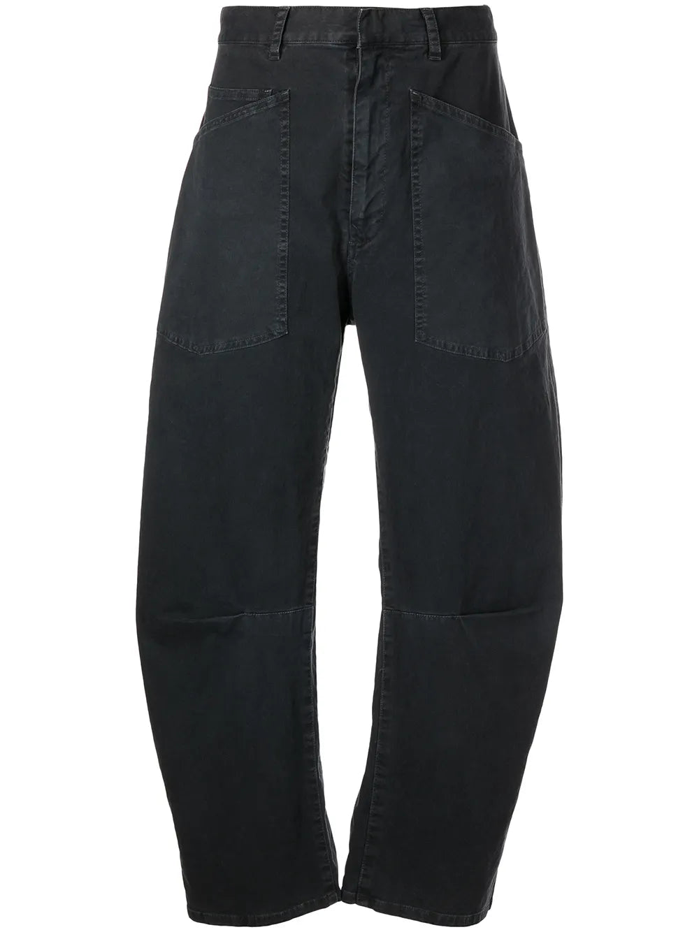 Curved-Leg Denim Jeans
