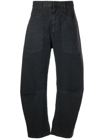 Curved-Leg Denim Jeans