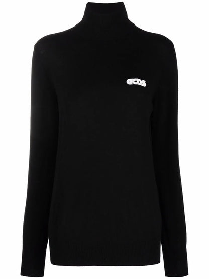 Embroidered Logo Roll Neck Jumper