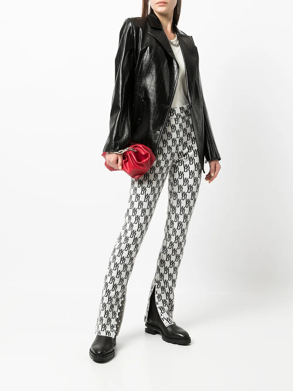 Logo Pattern Knitted Leggings