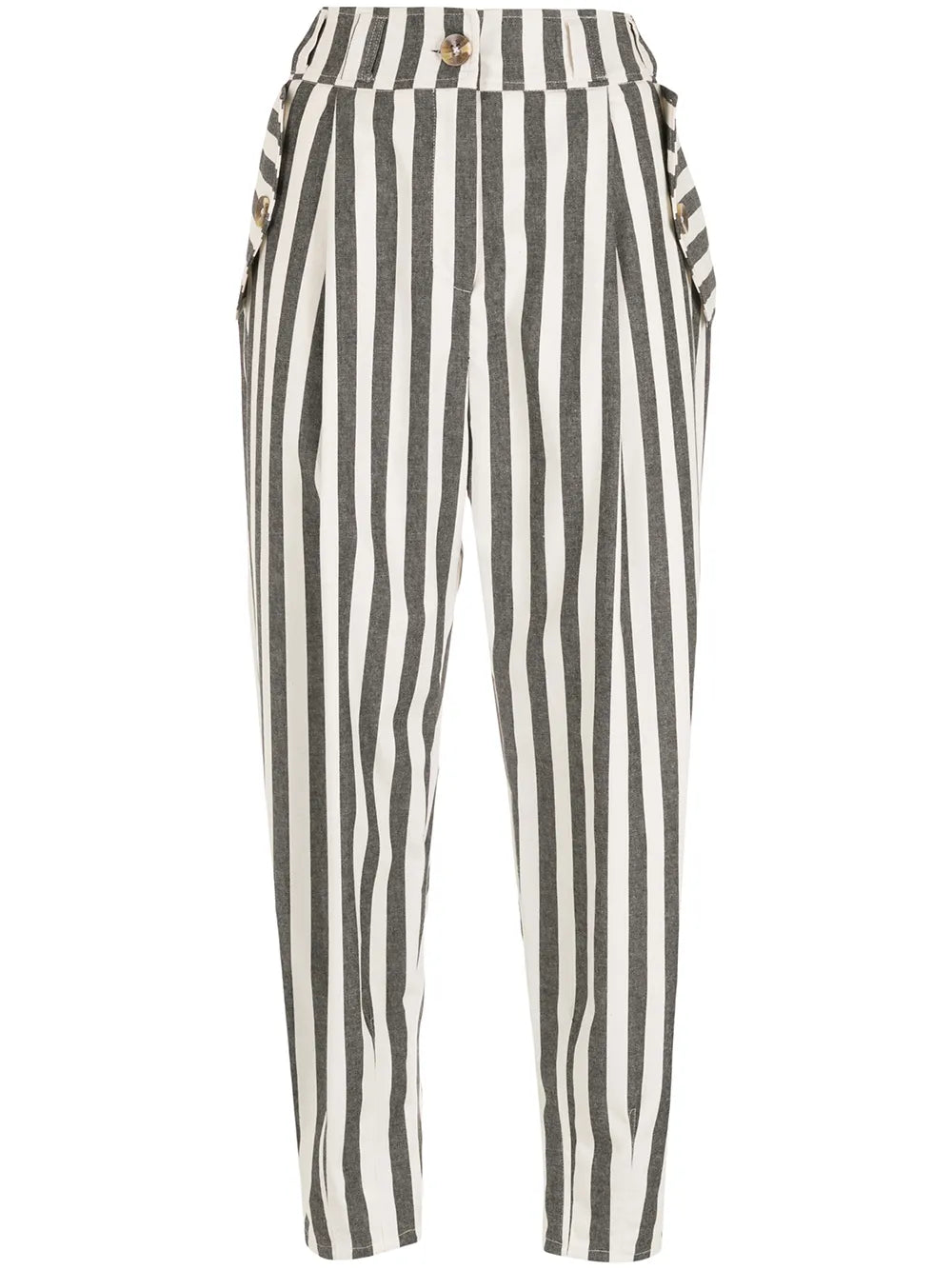 Stripe-Print Straight Trousers