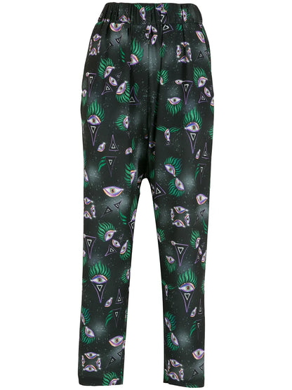 Eye-Print Straight Trousers