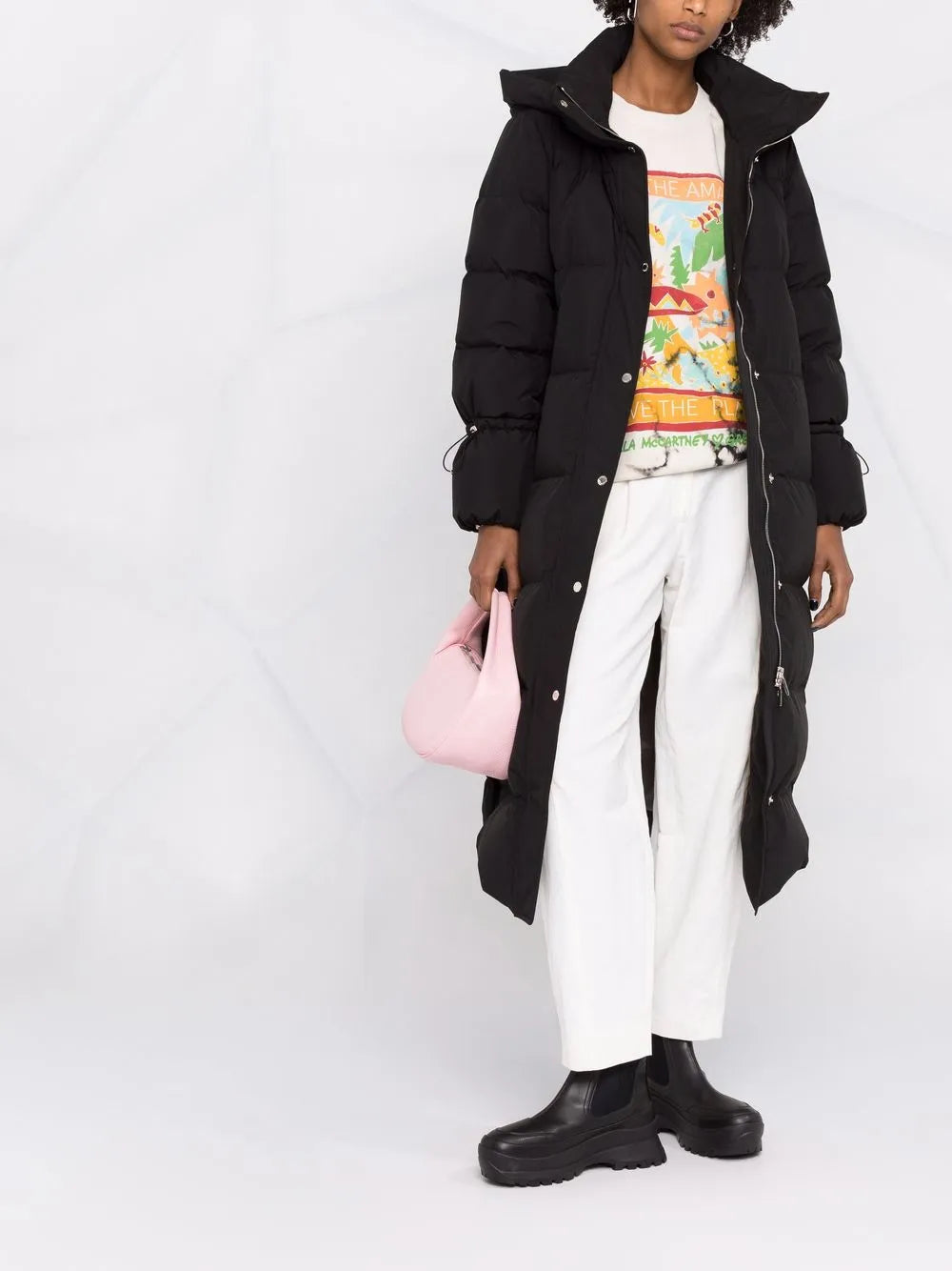 Padded Funnel-Neck Coat