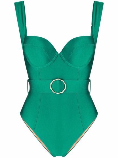 Belted One-Piece Swimsuit