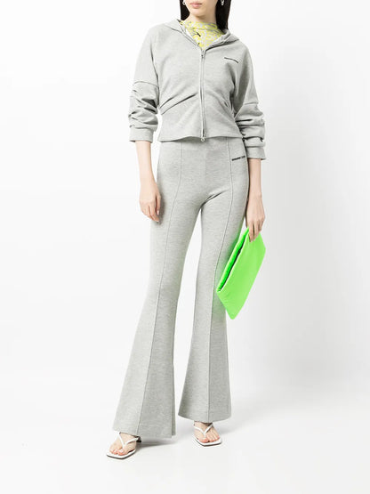 Draped-Sleeve Zipped Hoodie