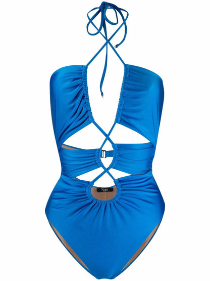 Gathered Cut-Out Swimsuit