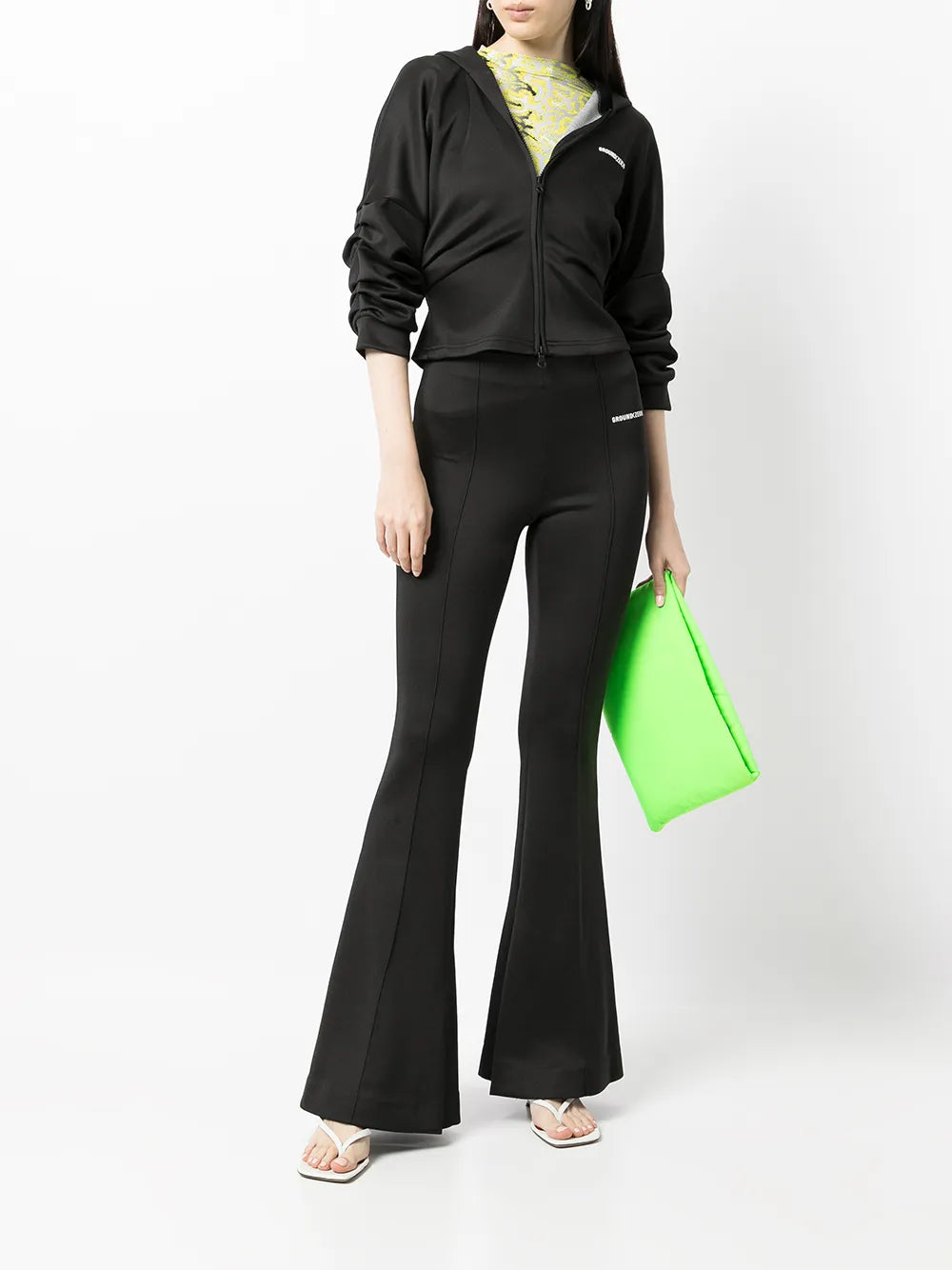 Draped-Sleeve Zipped Hoodie