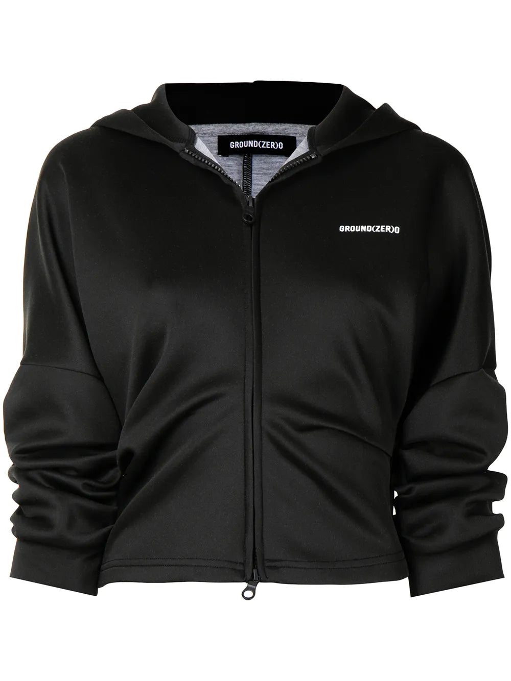 Draped-Sleeve Zipped Hoodie