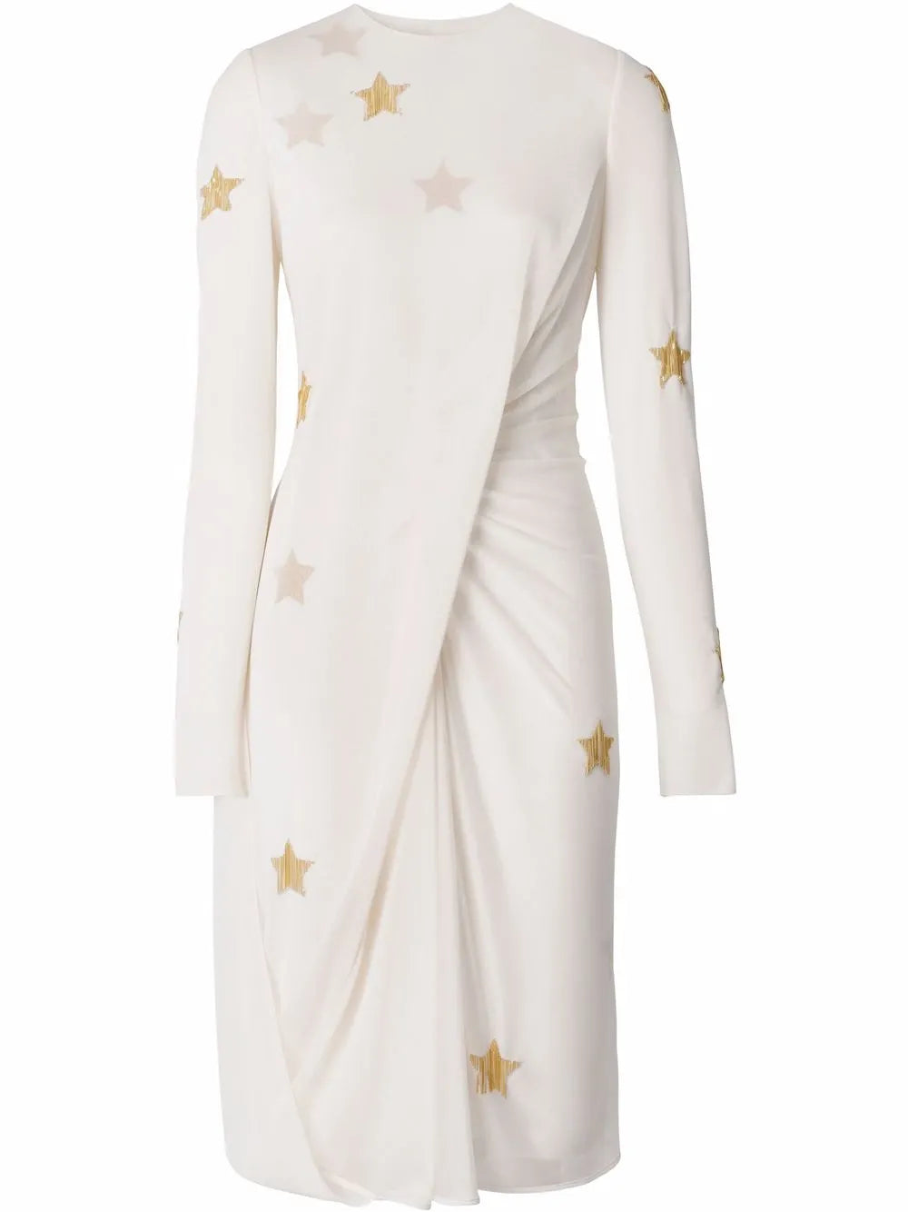 Silk Viscose Dress With Gold Stars