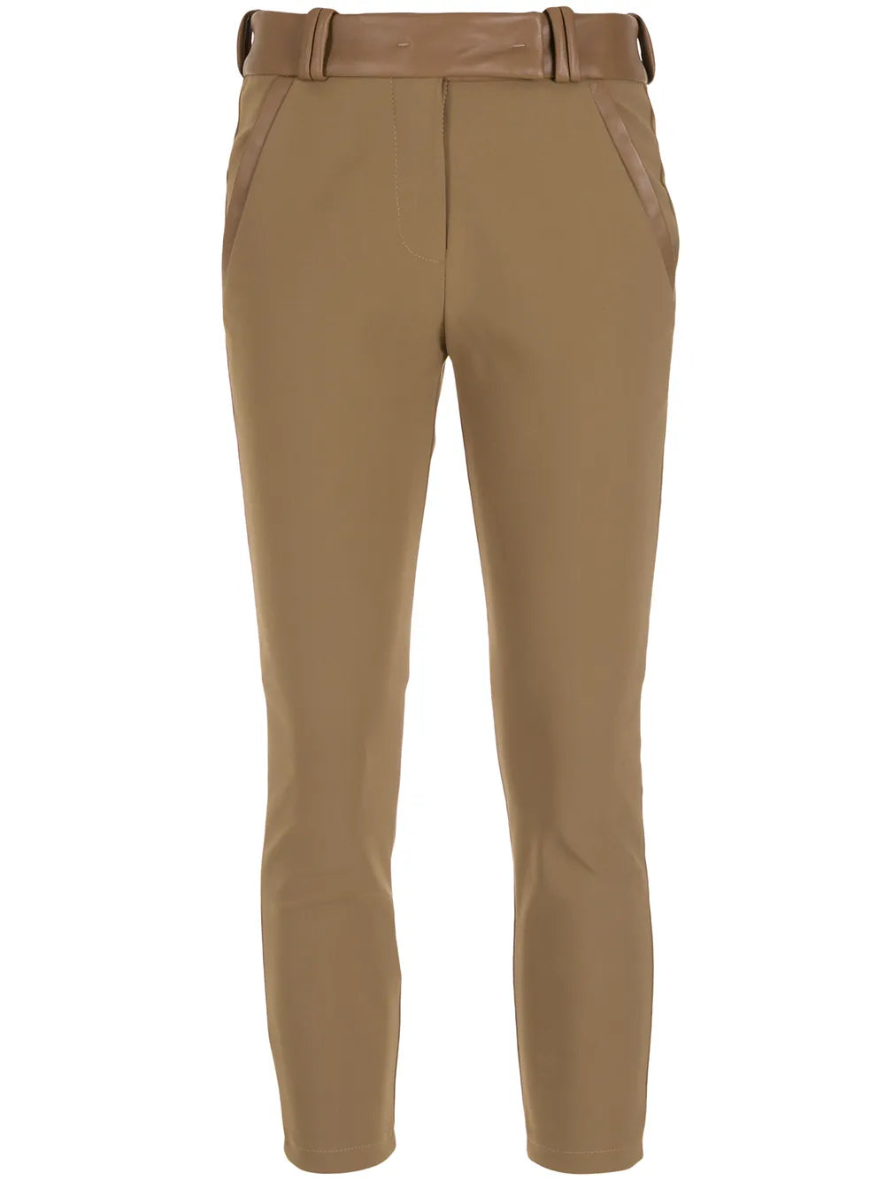 Faux-Leather Detail Skinny Trousers